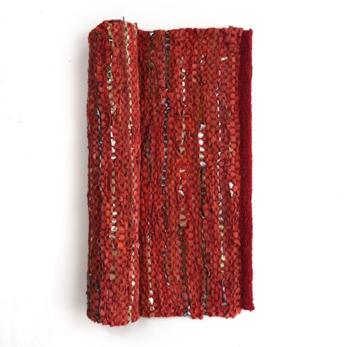 Tapis lirette en cuir - Corail